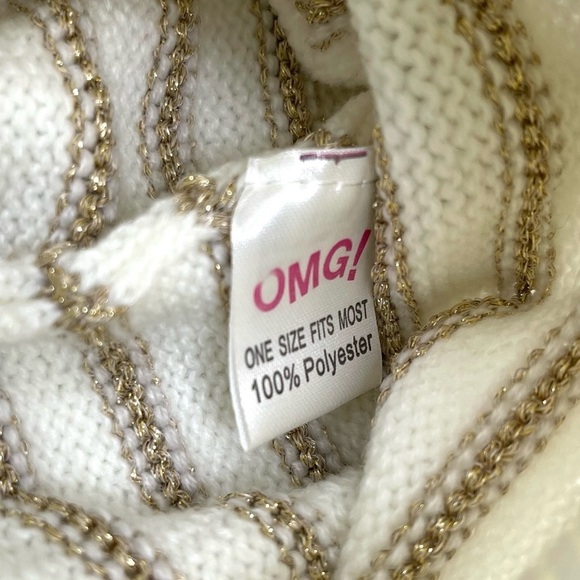 OMG Pom Pom beanie stiped faux fur with gloves - Picture 5 of 6